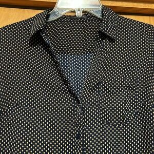 The Limited Polka Dot Button Down Blouse Adjustable Sleeve Length Size Small